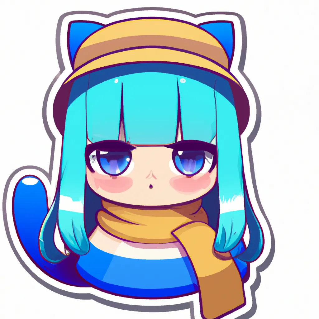 Kawaii Anime girl and Cat' Sticker