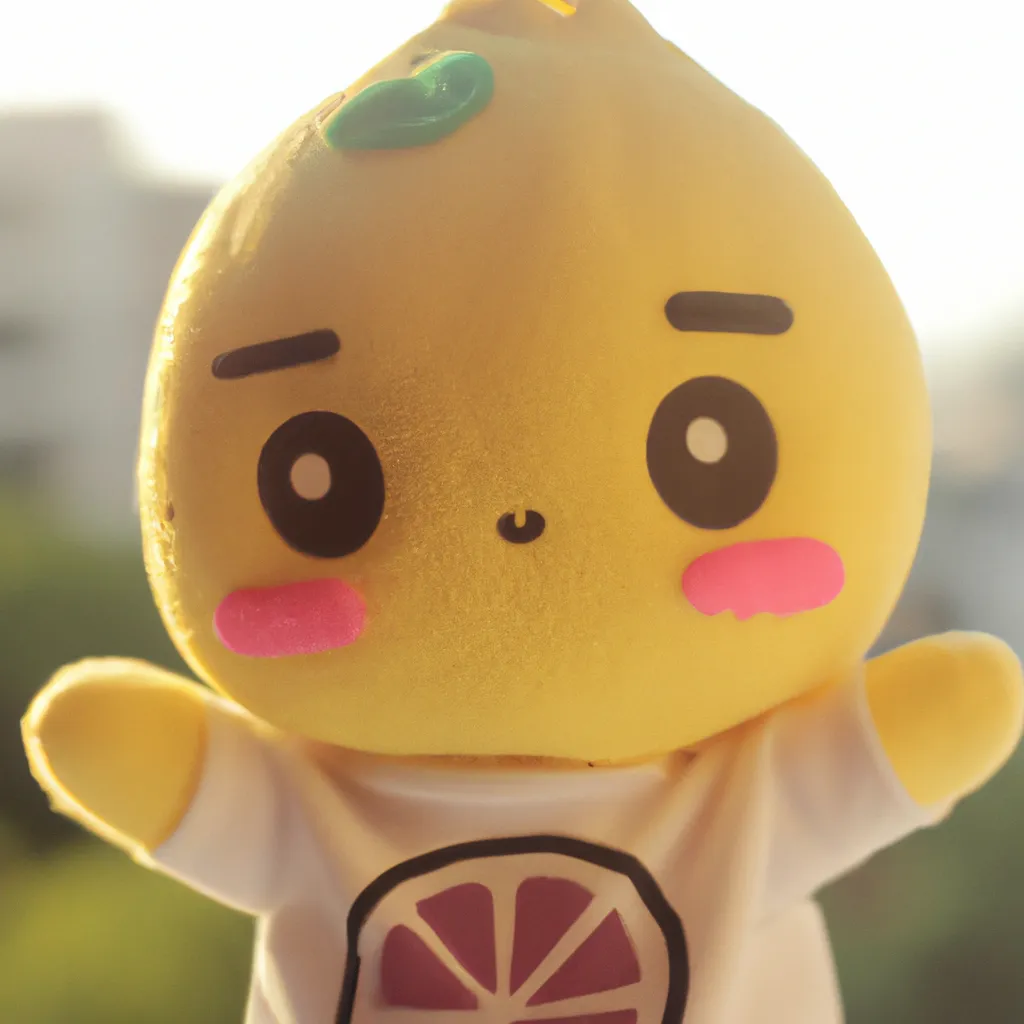 Prompt: cute lemon by sanrio wearing a baggy graphic t-shirt, soft lighting, golden hour