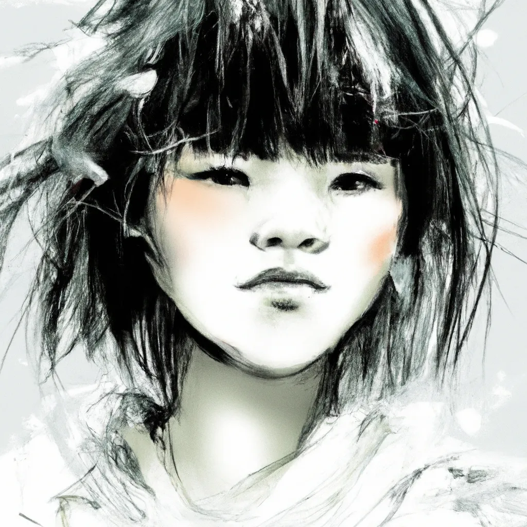 Prompt:  Girl With Messy Hair and Dirty Face, by Liu Xiaodong