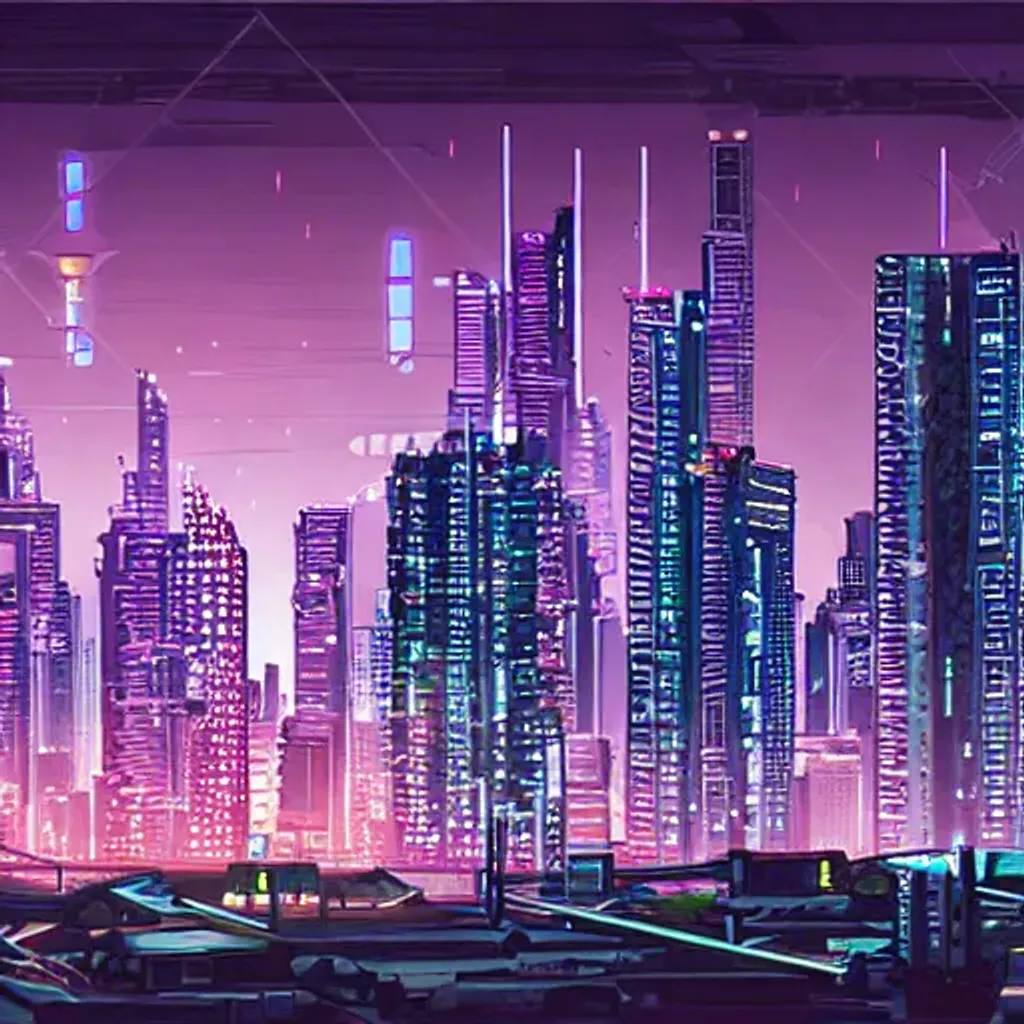 Prompt: The beautiful apartment view of Night city from Cyberpunk 