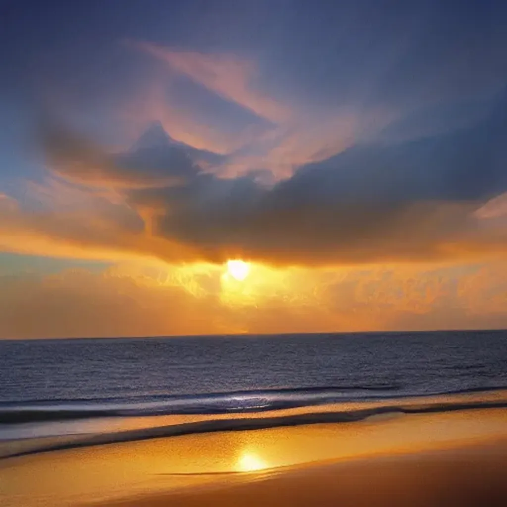 Prompt: Realistic photo of a sunset