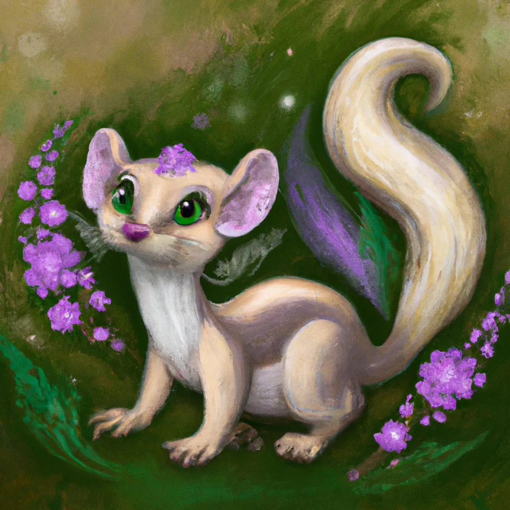 Prompt: cute fairy weasel fantasy art