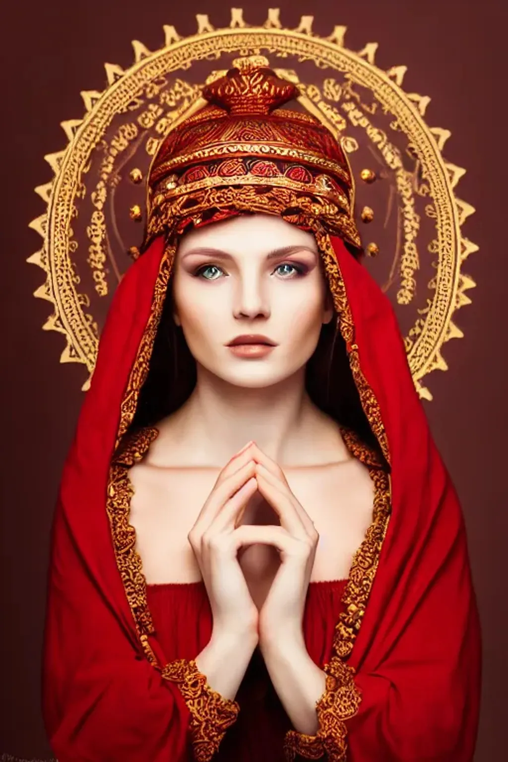 Prompt: a 70mm portrait, iso 100, focus mode, f/100,beautiful statuesque slavic goddess, ruby,  borders, white, style, intricate, masterpiece, expert, insanely detailed, 4k resolution, 