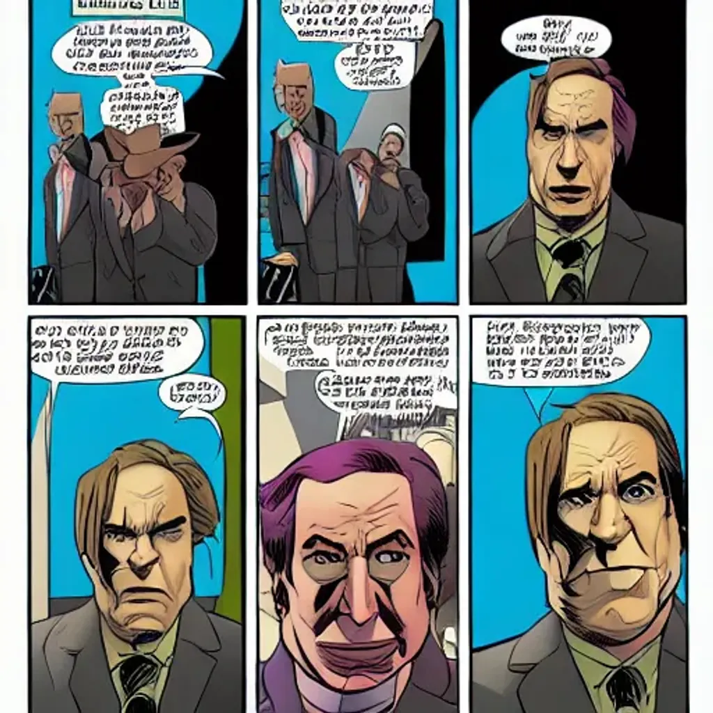 Prompt: Saul Goodman as a supervillain in a comic