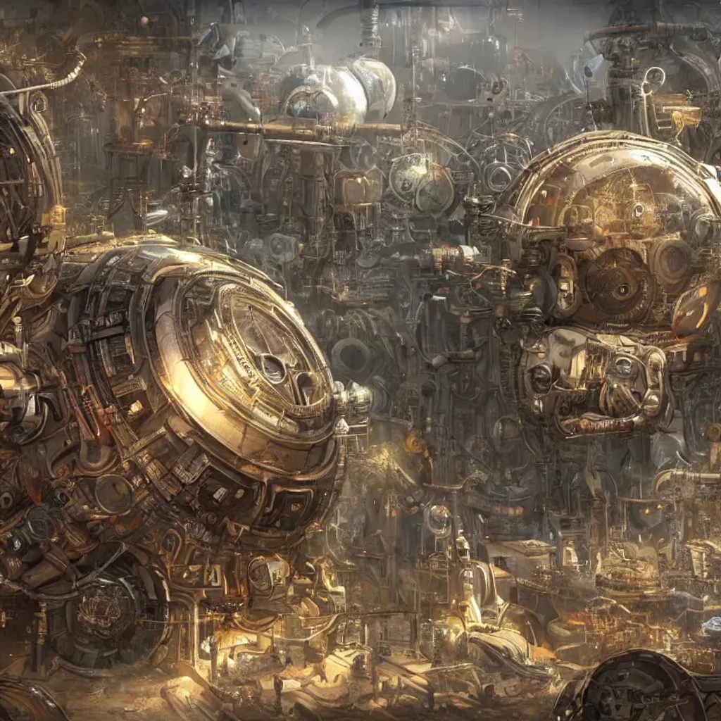 Prompt: hyper detailed, 8k, concept art, mecanic steampunk planet, 