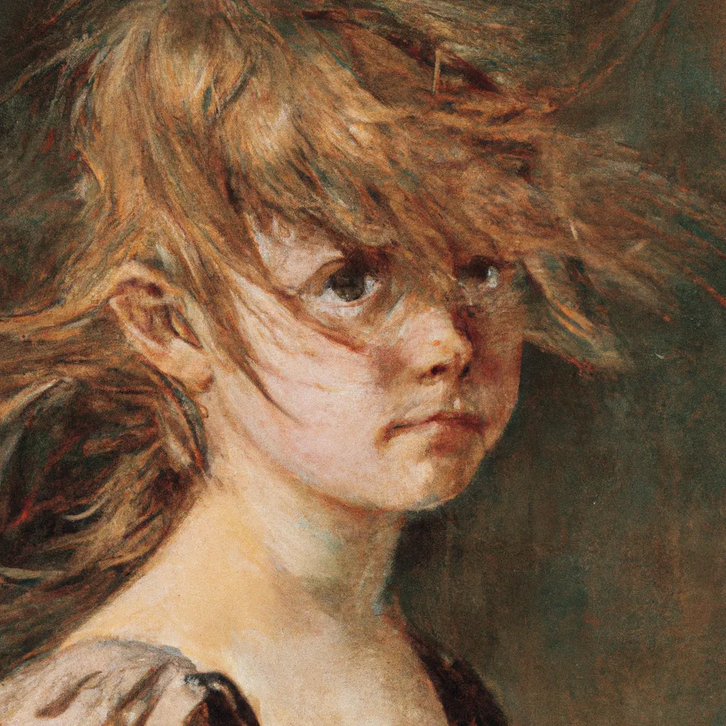 Girl With Messy Hair, 1880, by Chieloka Emmanuel