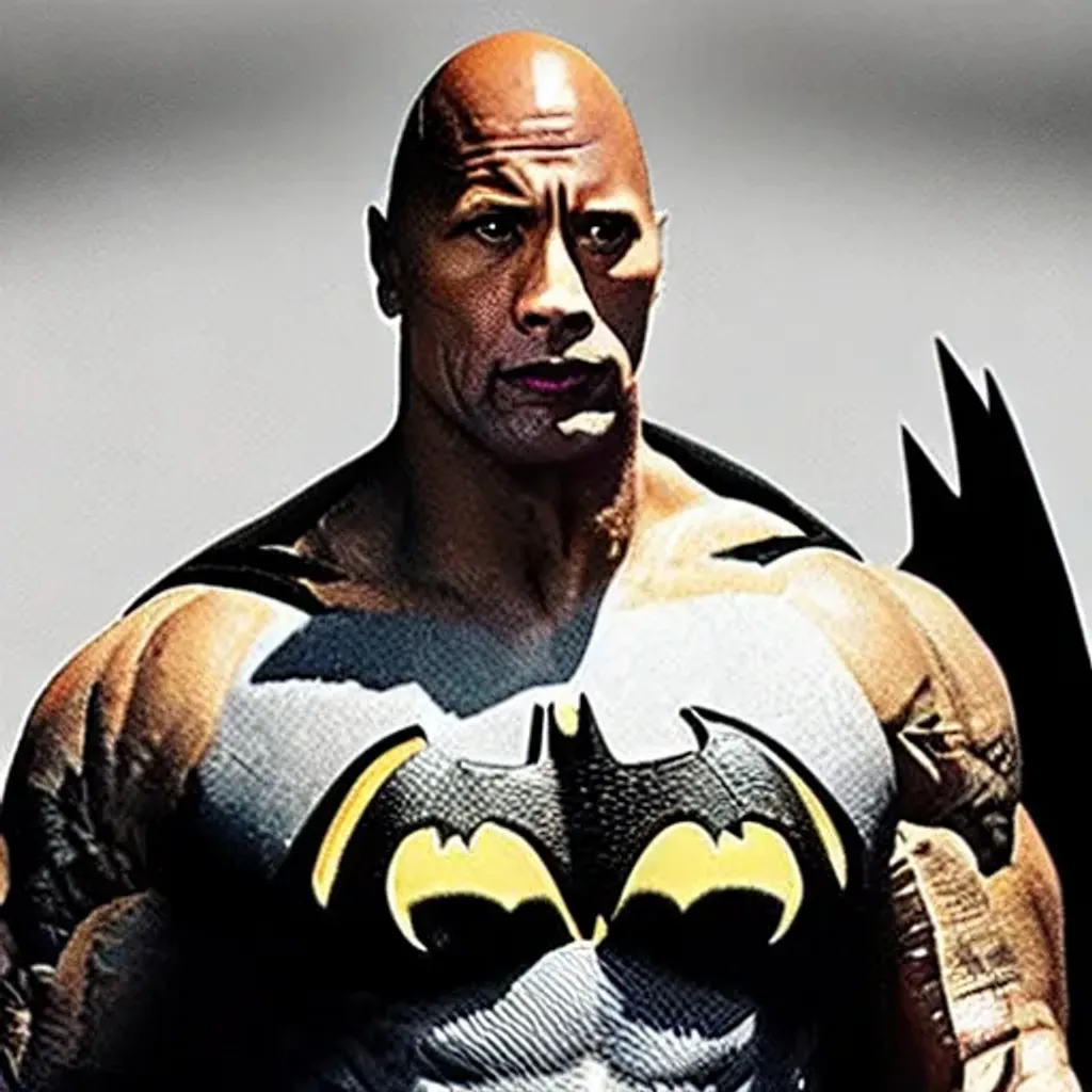 Prompt: Dwayne the rock johnson as batman