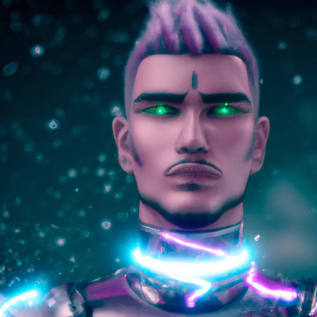 Prompt: portrait of Cyberpunk soldier in space, galaxy, cute 4d rendered, sharp focus, cinematic, extremely detailed, studio quality, trending in artstation, smooth