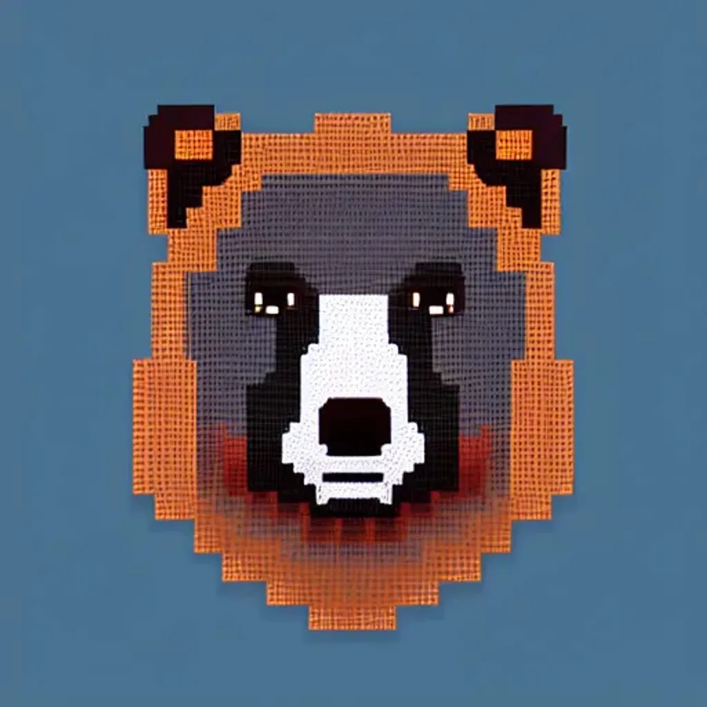 Prompt: digital portrait, pixel art, bear, centered, smooth, vector illustration, hyperdetailed, realistic