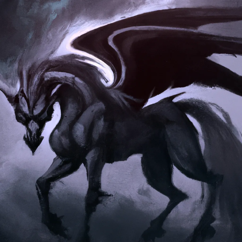 Prompt: Babbstesh the demon horse