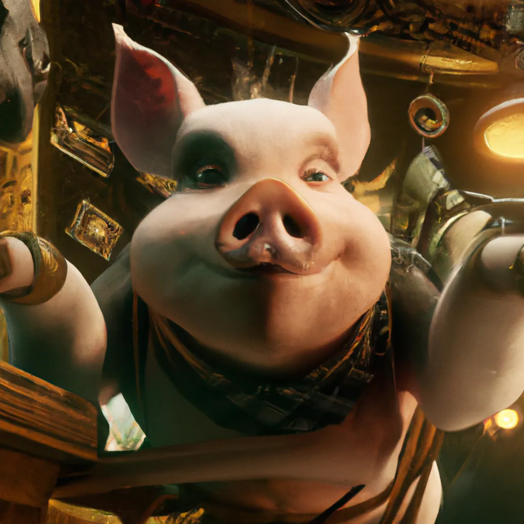 Prompt: Ultra high Quality photo |A cute little furry piglet  is serving Dali and Escher and Klarwein posing as cute furry little girl | concept art | video game  character | steampunk  | flora fauna theme | fine details and expressions | Toy Story  movie | ultra high resolution octane  | midjourney | subject centered | photo realistic | adjusted aspect ratio | upscale | by Artgerm Artstation 