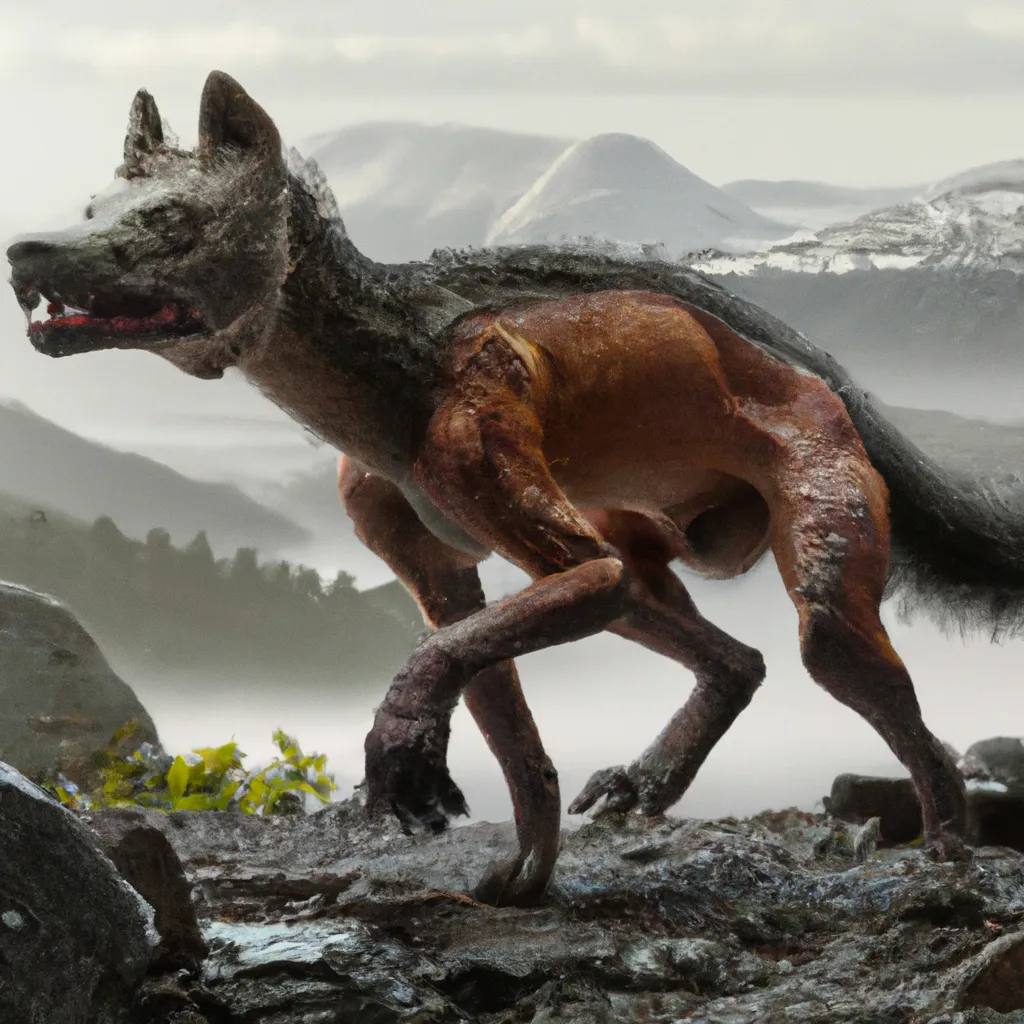 Prompt: a dinosaur chimera look similar to a wolf. Snaiad, creature inspired from C.M Kosemen, pre-historic, view of full body, Full shot, Long shot, speculative evolution. Highly realistic, accurate anatomically correct paleoart, ultra-realistic CGI representation,  hyperrealistic, award-winning wildlife photography,  4k, trending on artstation, staged photography , scientifically correct