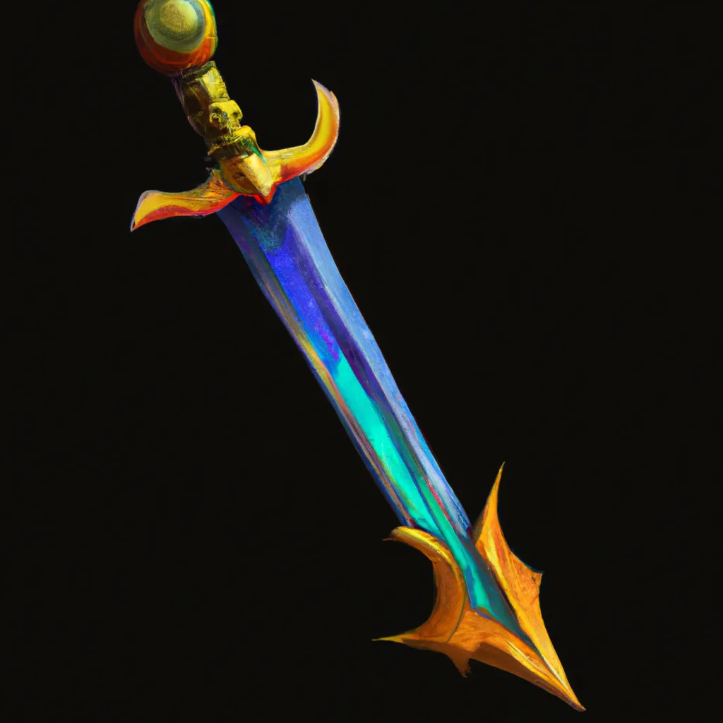 Digital painting RPG item icon of the bastard sword... | OpenArt