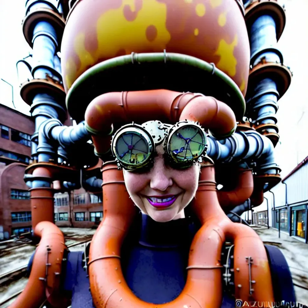 A giant gelatinous fungus grows in an enormous steam... OpenArt