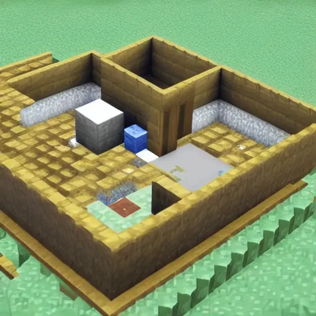 Prompt: a meth lab with walter white in it, minecraft,blocks,