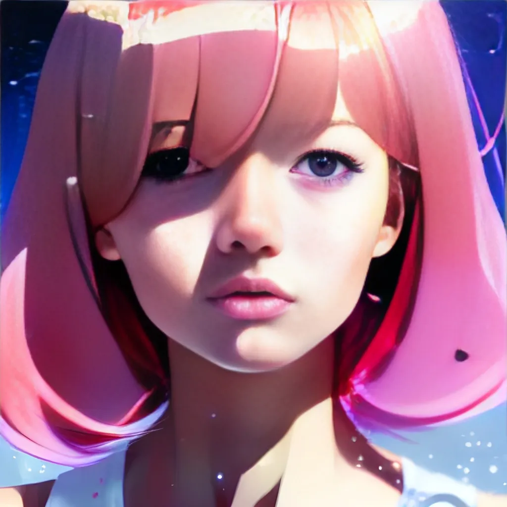 Prompt: portrait Anime space cadet girl, cute-fine-face, pretty face, realistic shaded Perfect face, fine details. Anime. realistic shaded lighting by Ilya Kuvshinov Giuseppe Dangelico Pino and Michael Garmash and Rob Rey, IAMAG premiere, aaaa achievement collection, elegant freckles, fabulous, eyes open in wonder, pink hair