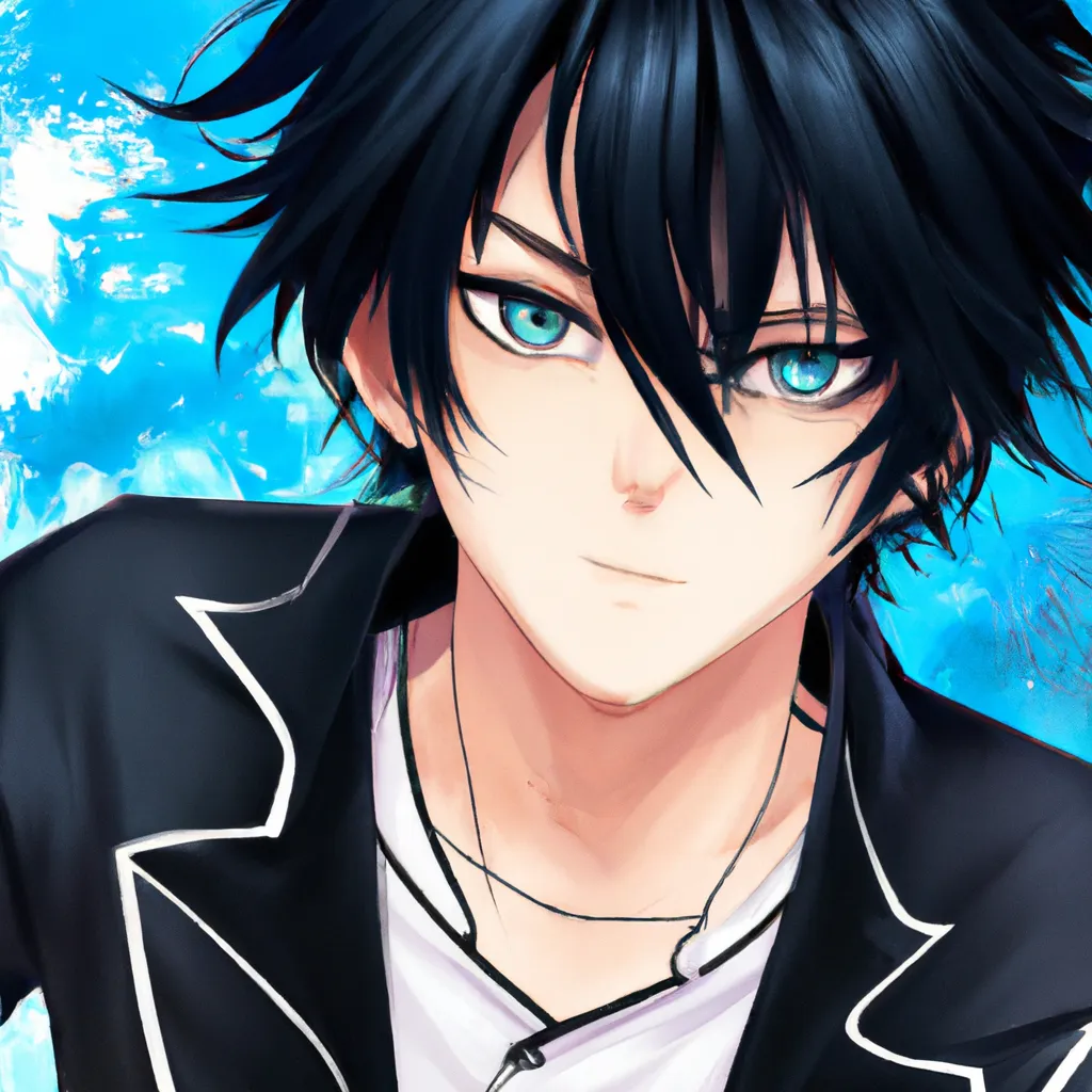 anime boy, black hair, blue eyes, attractive, hot, r... | OpenArt