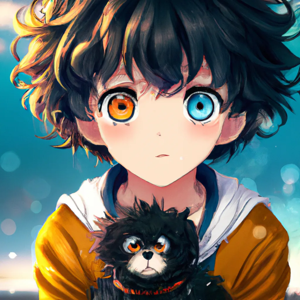 Prompt: cute anime boy, soft, shy, short boyish hair, wavy black fluffy hair, big amber eyes, orange eyes, detailed eyes, dog collar, cute!!, kawaii, kyoto animation, free anime, anime, animated, character design, character concept, trending online, 2010s anime, key visual, saturated, high quality, 8k, by Ryota, Rimmu, Ayumi, Kantoku, fantasy outfit, dog collar, perfect composition, beautiful detailed intricate insanely detailed octane render trending on artstation, 8 k artistic photography, photorealistic concept art, soft natural volumetric cinematic perfect light, chiaroscuro, award - winning photograph, masterpiece, oil on canvas, raphael, caravaggio, greg rutkowski, beeple, beksinski, giger