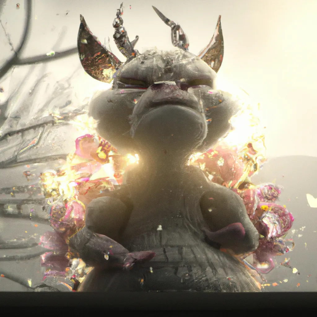 Prompt: Curvaceous Light bending cute furry dragon warrior  covered in halogenic Nuclear flowers in the style of Bruce Pennington, Dali, Munch, Escher, Klarwein, Yamamoto, Hattori, Leyendecker, Mullins, Magritte | muted desaturated tones | dark background | ultra sharp focus | 3d octane render artstation trending 8k unreal engine | Avatar movie| Disney Pixar Dreamworks 