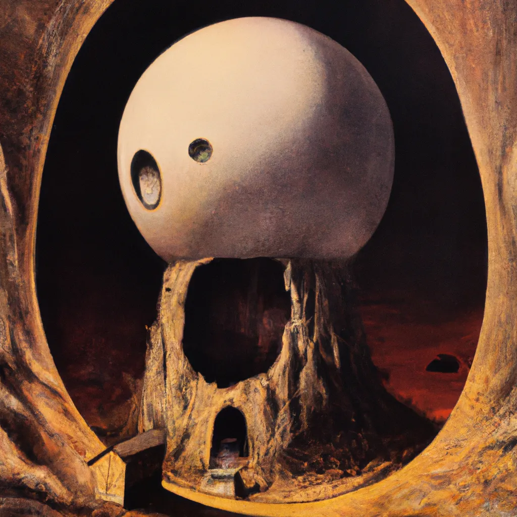 painting of a sphere by zdzisław beksiński | OpenArt