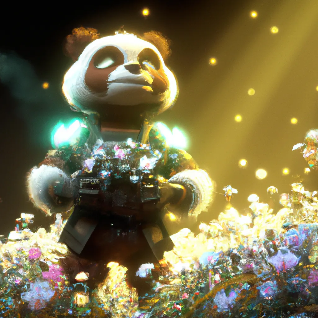 Prompt: Curvaceous Light bending cute furry warrior  covered in halogenic Nuclear flowers in the style of Bruce Pennington, Dali, Munch, Escher, Klarwein, Yamamoto, Hattori, Leyendecker, Mullins, Magritte | muted desaturated tones | dark background | ultra sharp focus | 3d octane render artstation trending 8k unreal engine | Avatar movie| Disney Pixar Dreamworks 