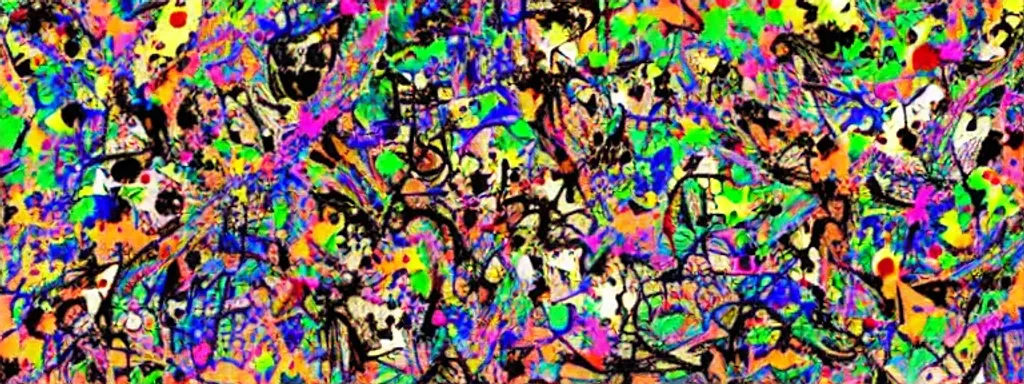 Prompt: Colorize random inspiration taken from Jackson Pollock high definition 