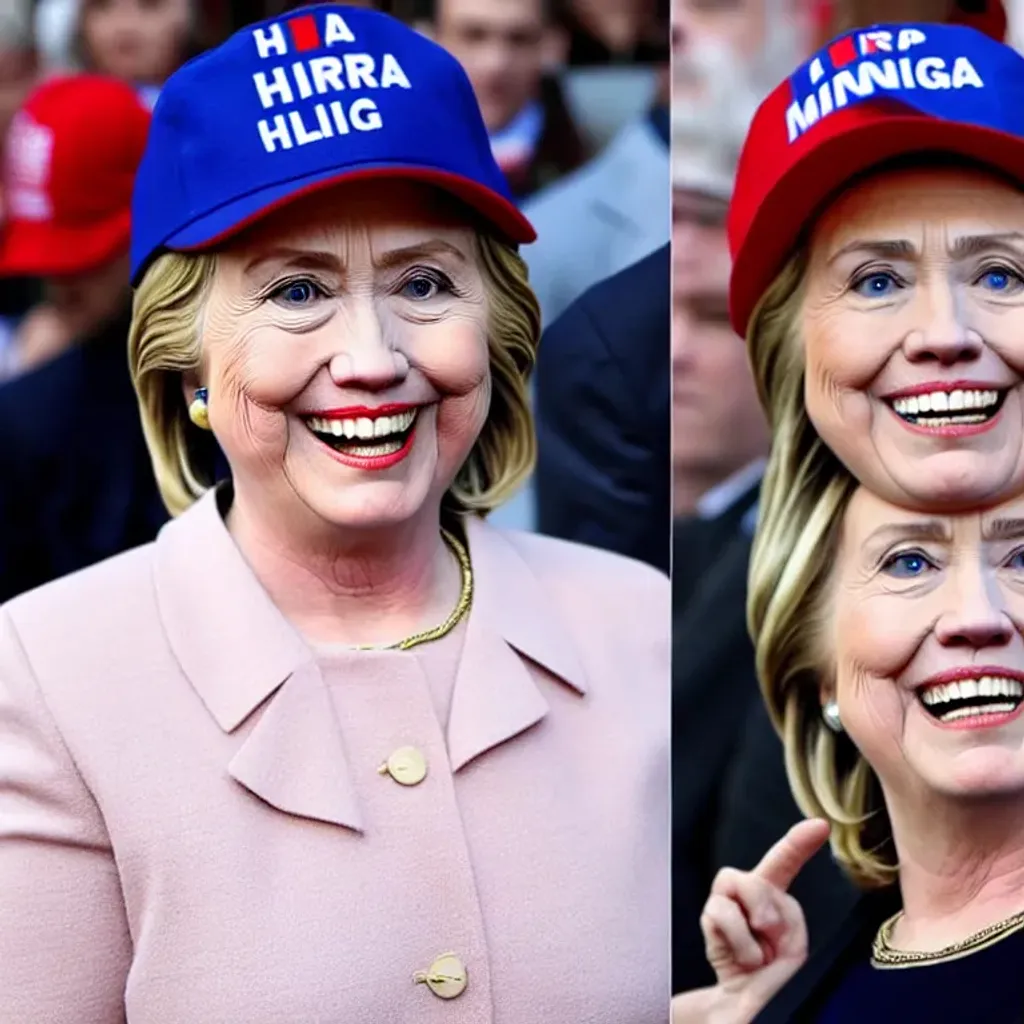 Prompt: Hilary Clinton with maga hat