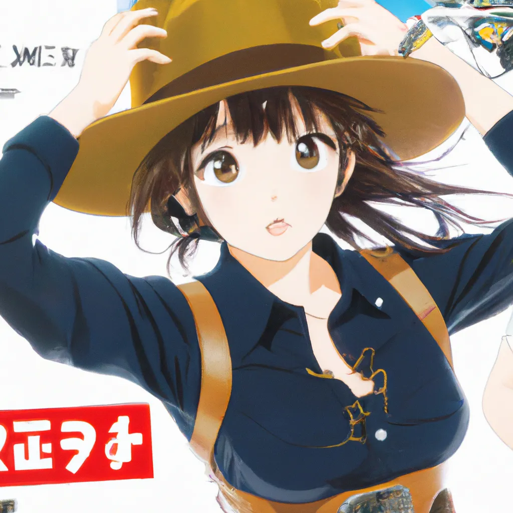 Prompt: anime key visual of a woman in a cowboy costumew, shot by akiyoshi hongo, official media