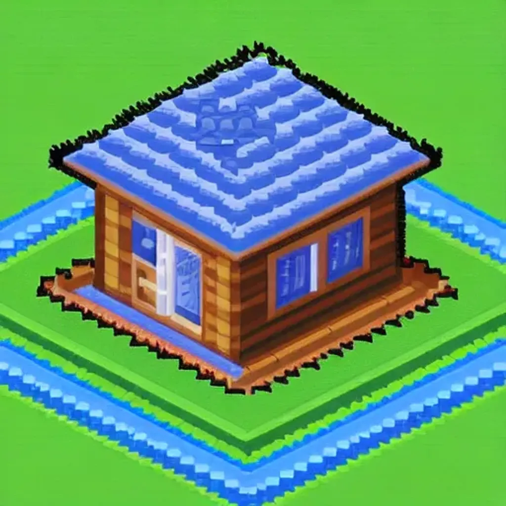 Prompt: small house, pixel art, pixelated, 32x32, isometric