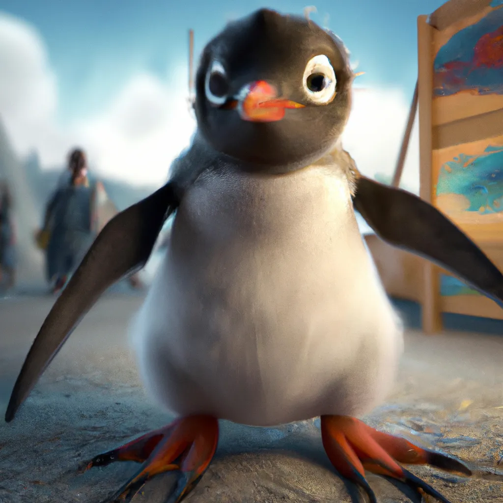 Prompt: Ultra high Quality photo |A cute little furry penguin  is serving Dali and Escher and Klarwein posing as cute furry monster beasts | video game character  | made out of flora fauna | fine details and expressions | happy feet movie | ultra high resolution octane  | midjourney | centered | photo realistic | upscale | by Artgerm Artstation 