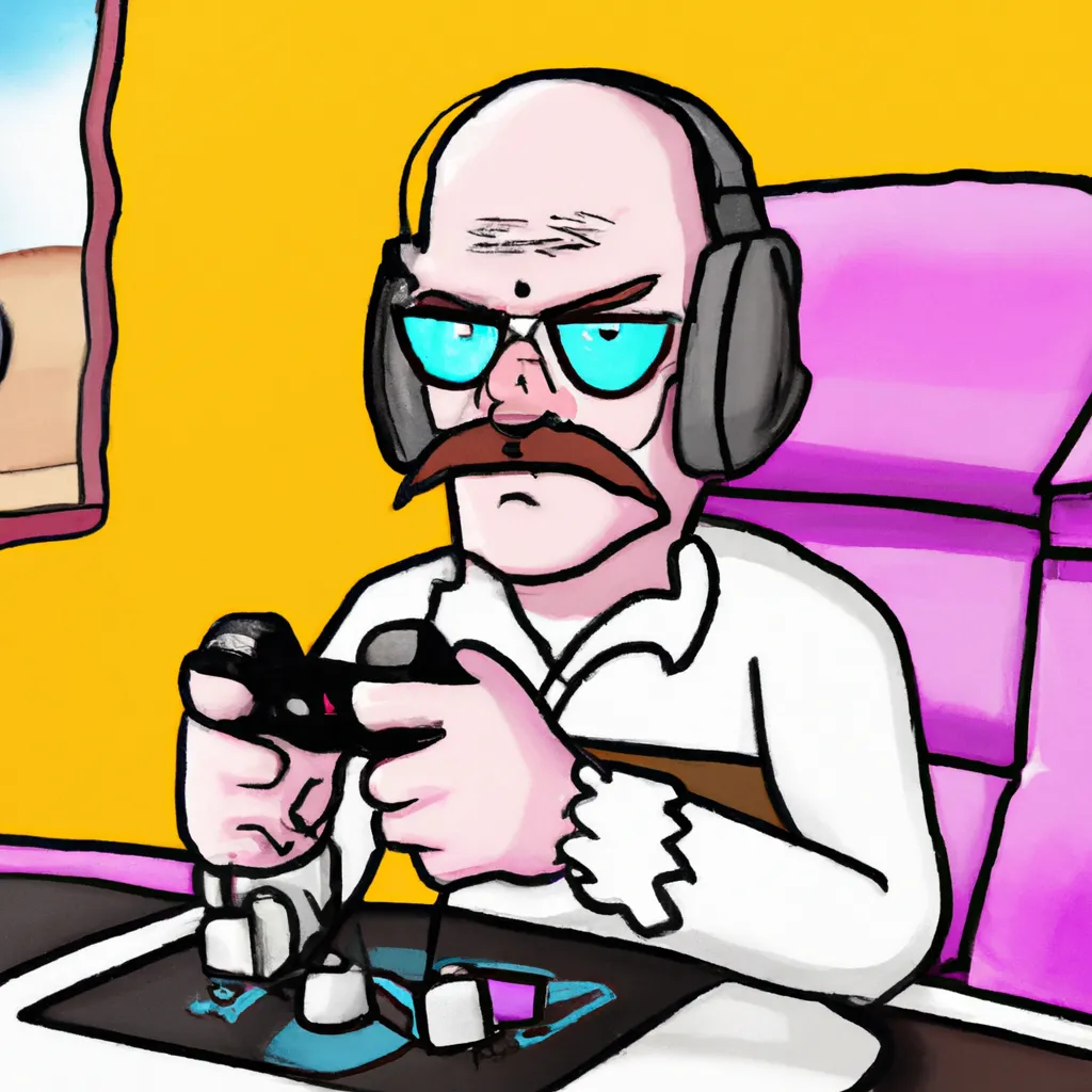 Prompt: Walter White from Breaking Bad playing Fortnite