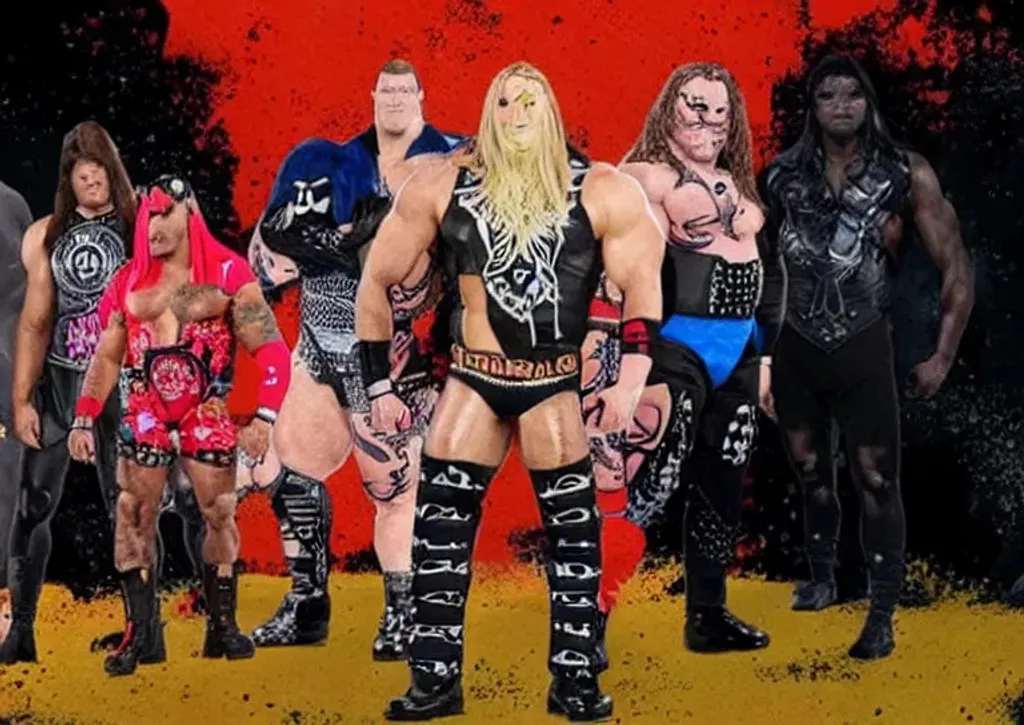 Prompt: wwe wrestlers as cartoon characters