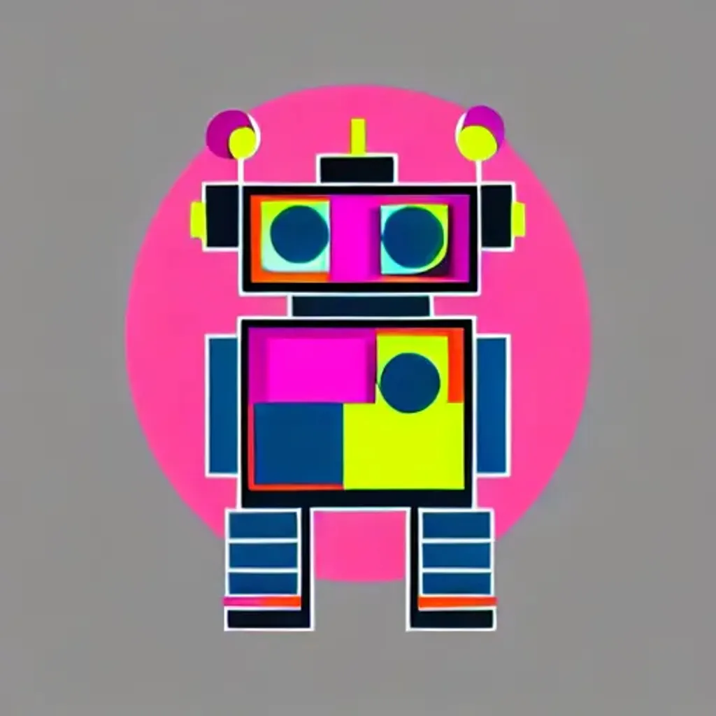 Prompt: « beautiful logo for a robot creative studio lab, colourful, design, modern, art », vector render,3d,white background 