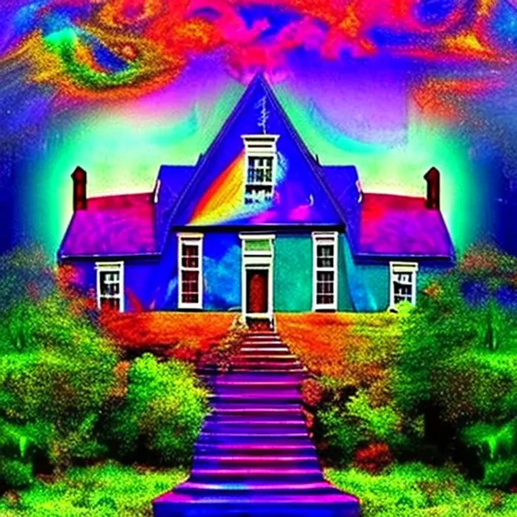 Prompt: hallucination fantasy illusion dream colors house