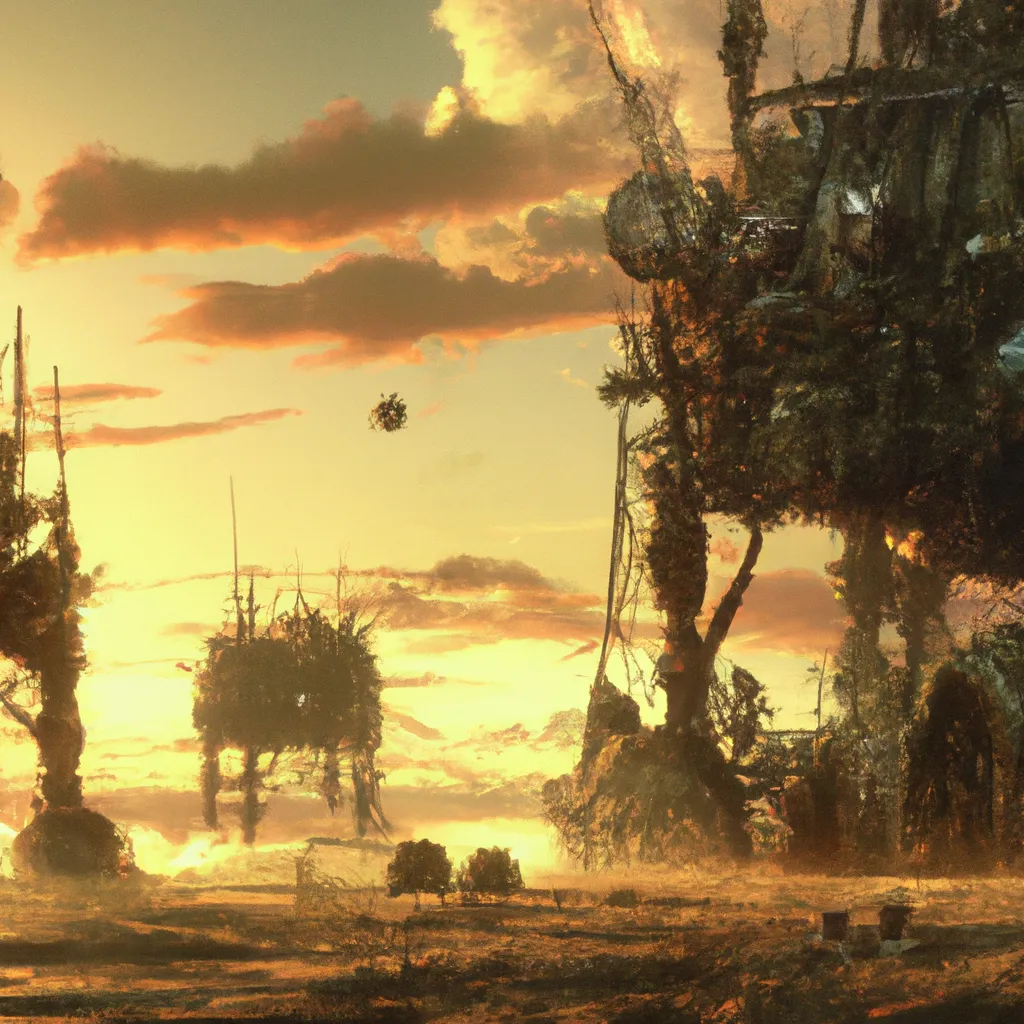 Prompt: Stunning Movie scene. Technicolor. Dystopian wasteland or Florida beach sunset . ink wash, depth of field, scifi, backlighting, chiaroscuro, intricate details, fairytale art. steampunk depth of field, scifi, backlighting, chiaroscuro, photo realistic and intricate details, Pixar and Dreamworks studio 