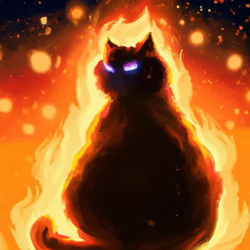 Prompt: Cat on Fire, Magic cat