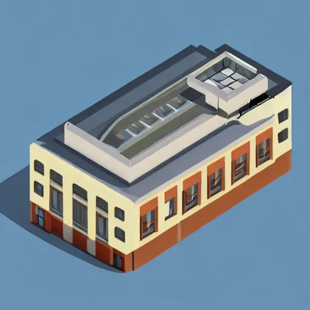 Prompt: hospital building, isometric