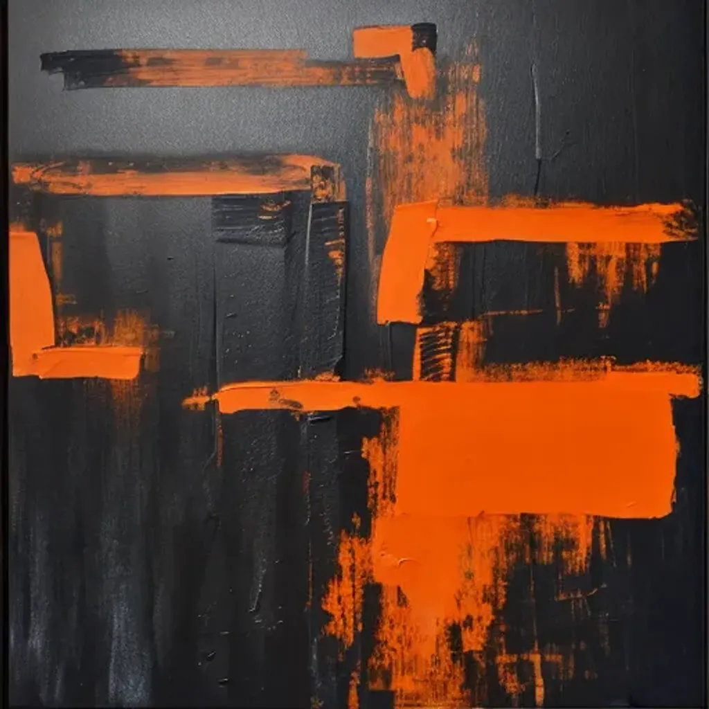 Prompt: orange black  contemporary style painting
