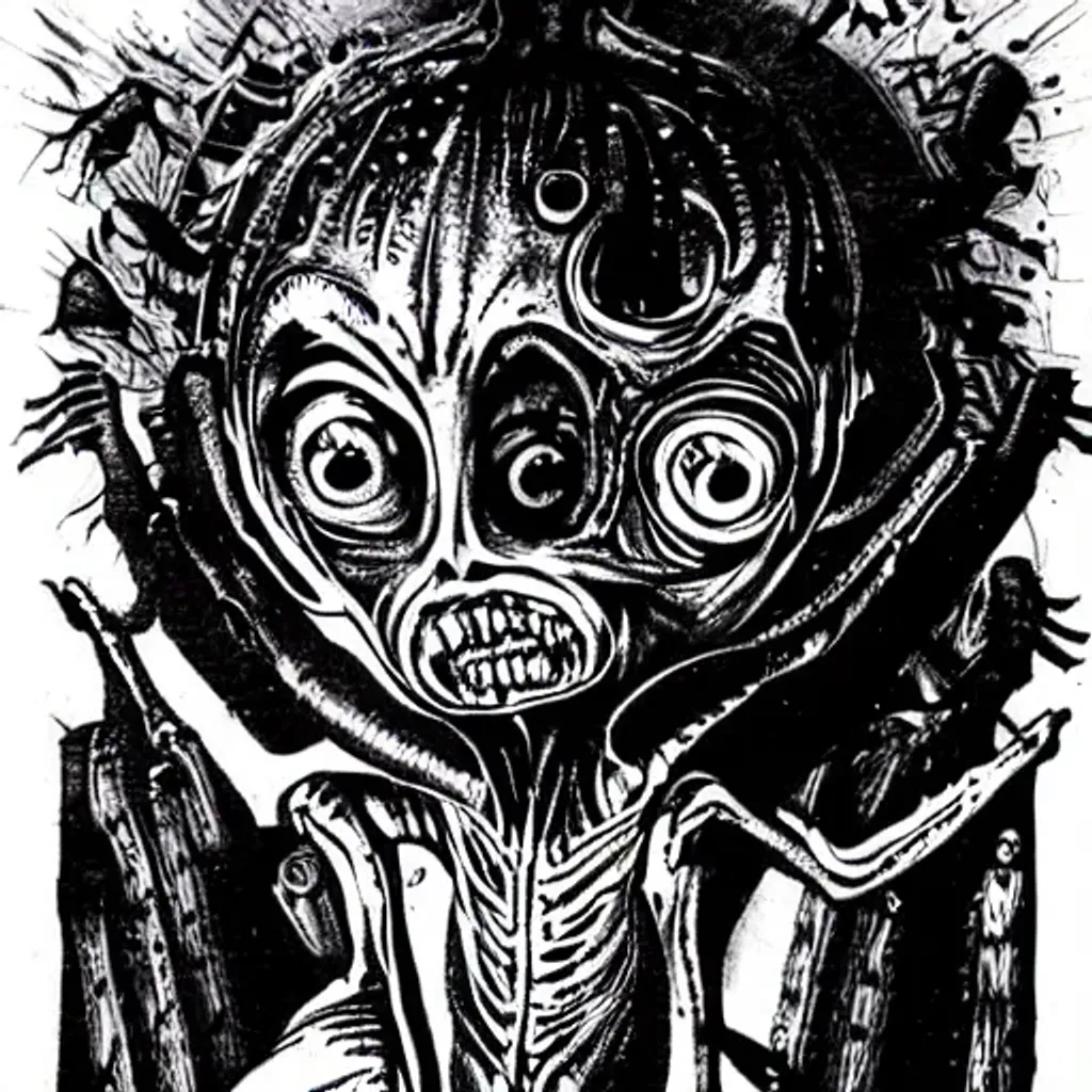 Alien, Zombie, Baby, by Hans Ruedi Giger, by Junji Ito | OpenArt