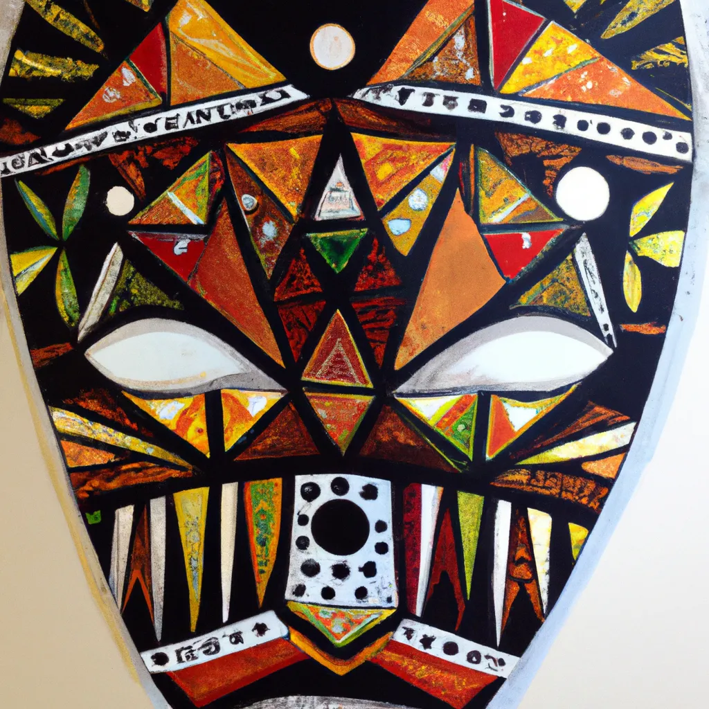 Prompt: African Tribal Mask, by Brook Hsu