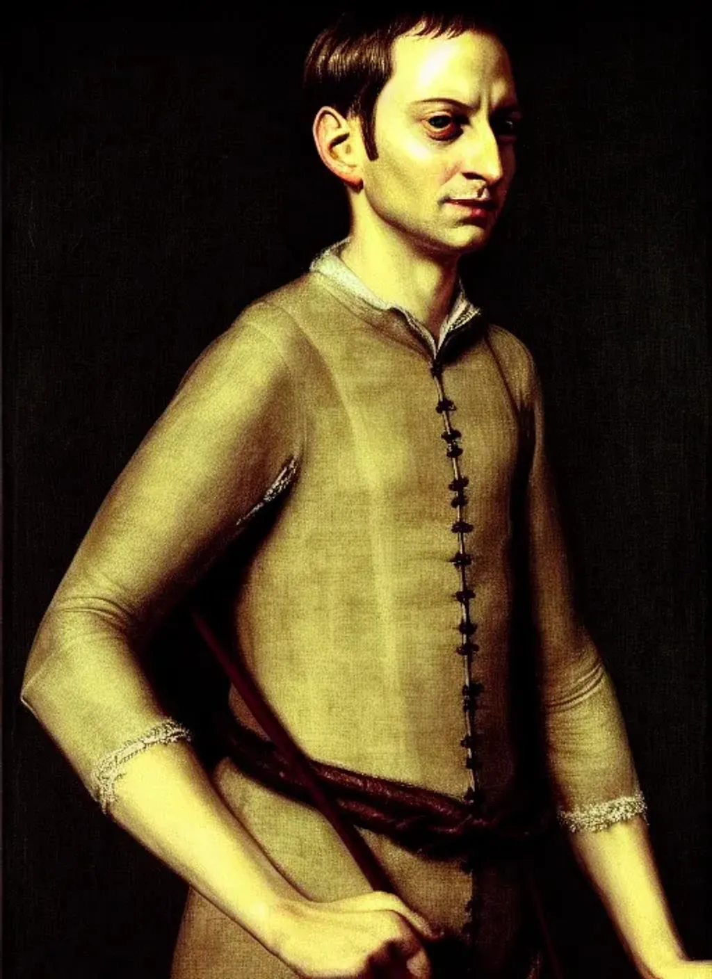 Prompt: Portrait of Tobey Maguire by Sofonisba Anguissola