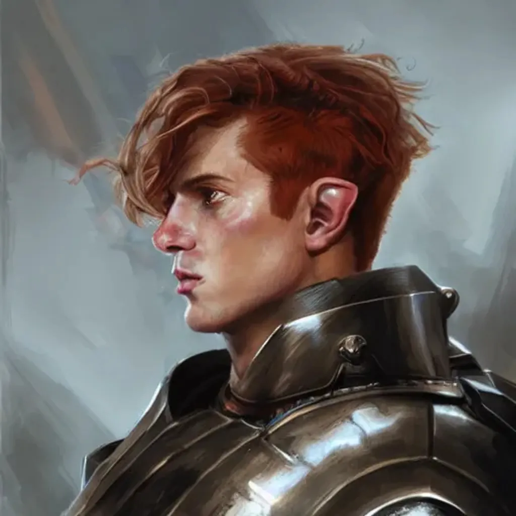 Prompt: head and shoulders portrait of a male half-elf paladin with short ginger hair in military haircut shaved at sides, straight nose, 
wearing armour, captain america, fantasy, highly detailed, digital painting, artstation, concept art, character art, art by greg rutkowski and tyler jacobson and neal hopkin and alphonse mucha