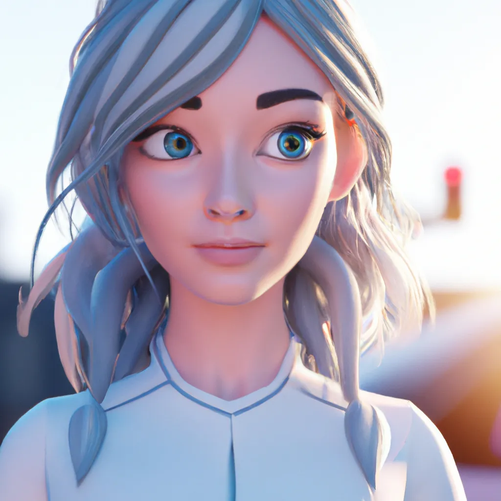 Beautiful Egirl Character Cartoon Style Light In O 