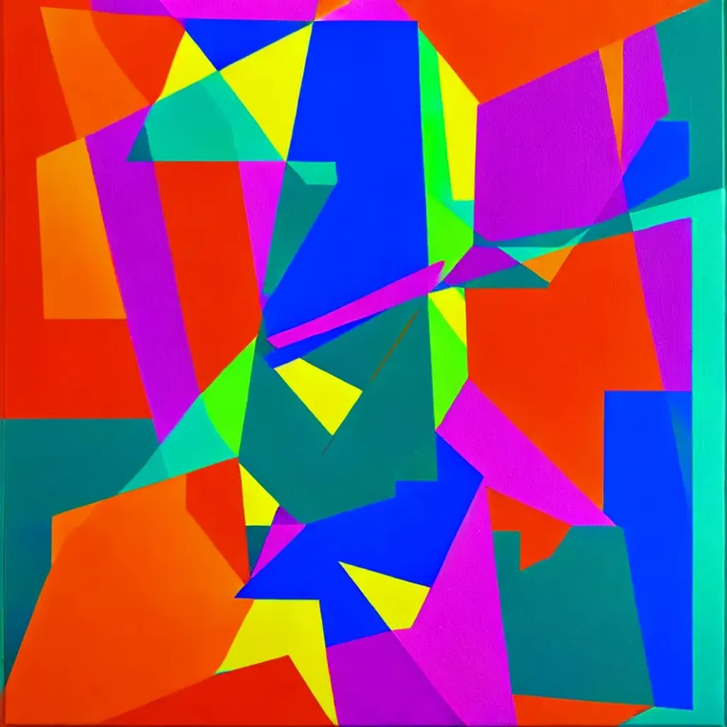 a piece of abstract art using a combination of geome... OpenArt