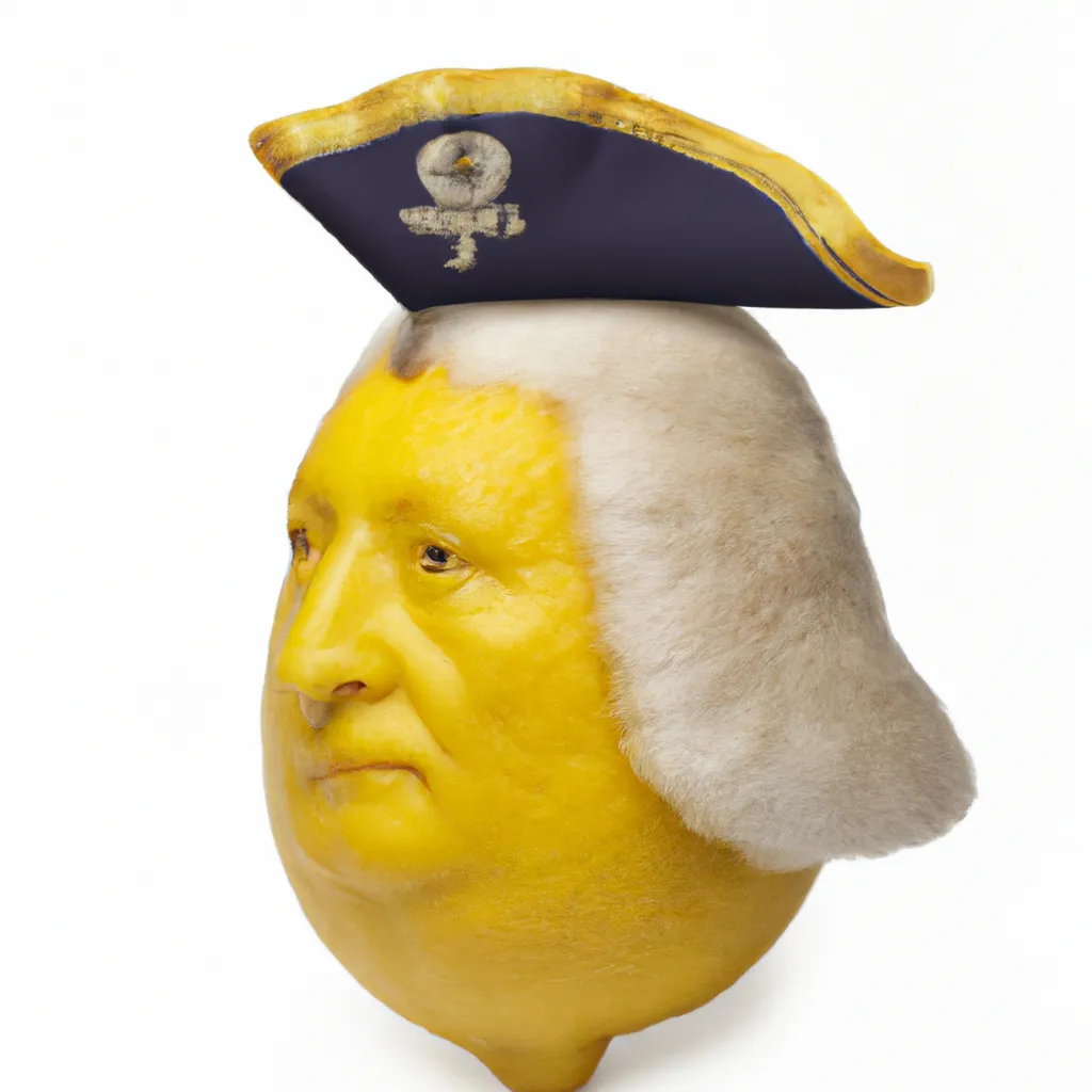 Prompt: George Washington lemon with bicornhat photo-Realistic