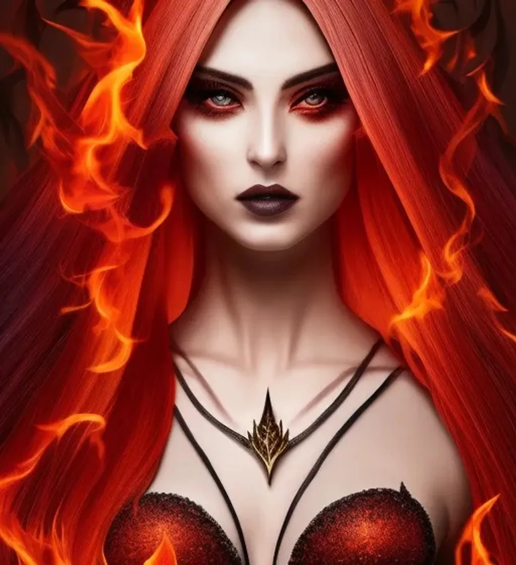 Prompt: sorceress with hair of flames | wearing embers and ashes | symmetrical facial features, accurate anatomy, sharp focus, soft colors, textured brushstrokes, 8K | fantasy, aetherpunk, fantasycore, fairycore, flames | by: CGSociety, ArtGerm, WLOP, Laura Sava