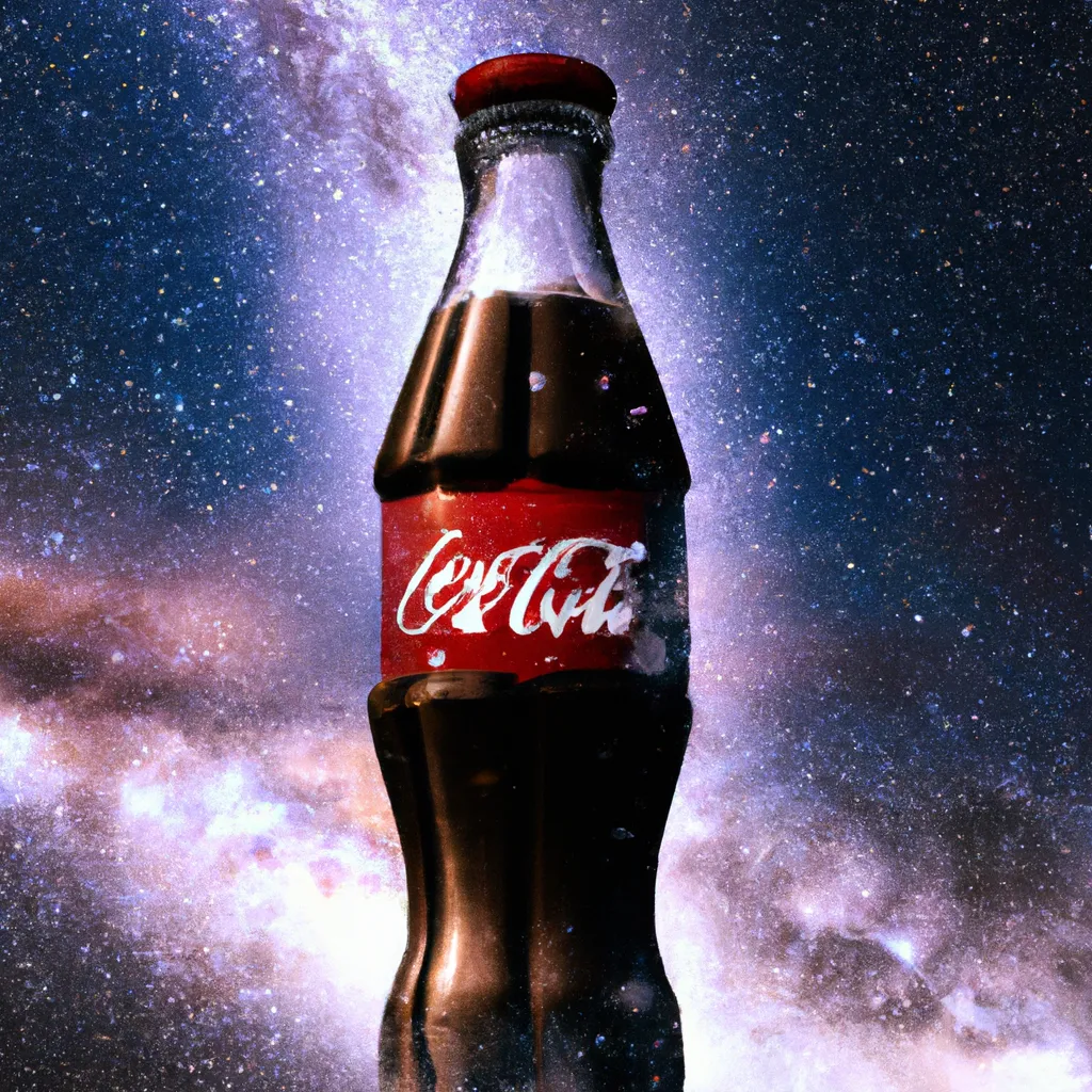 Prompt: Coca Cola Bottle in the universe, epic stars in the background, highly detailed photo, realistic