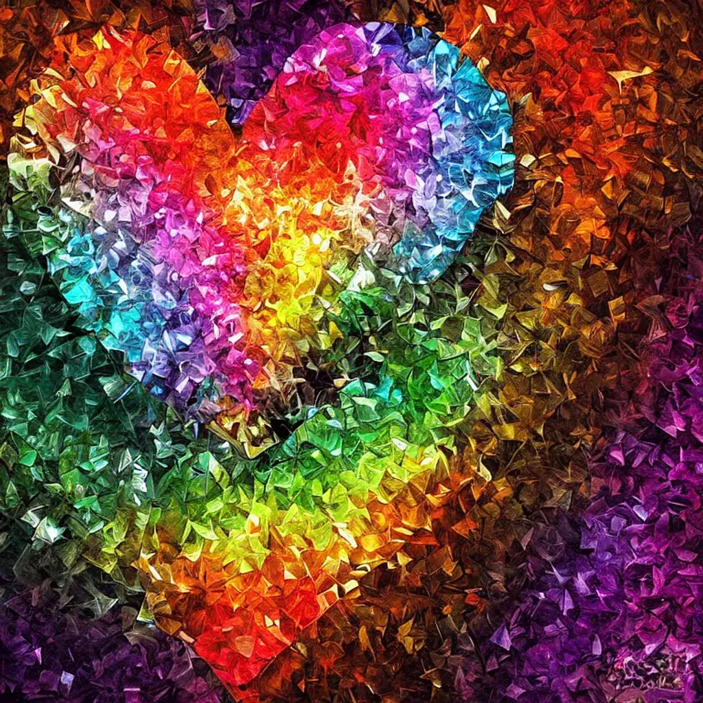 Prompt: beautiful shattered heart, digital art, highly detailed, lovely