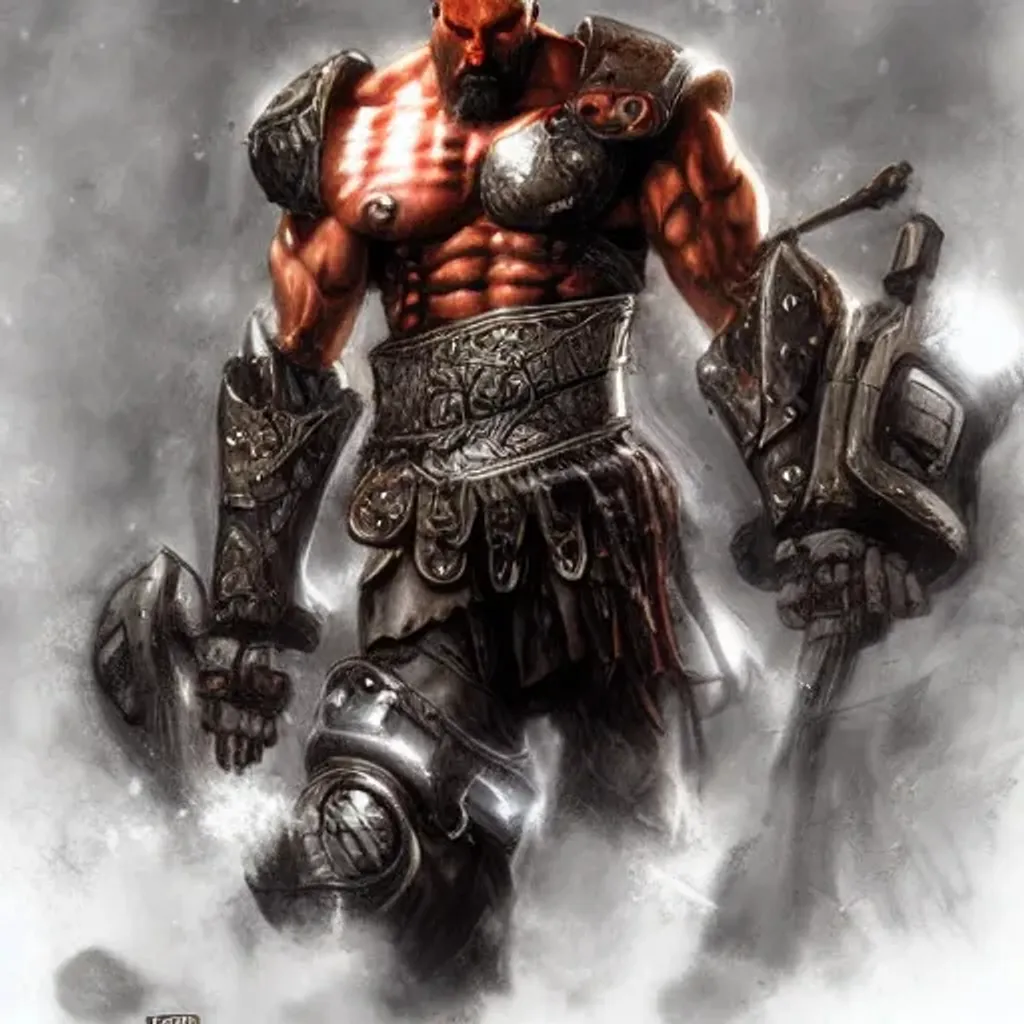 Prompt: Kratos Cyborg, by Dave Dorman, by Aleksi Briclot