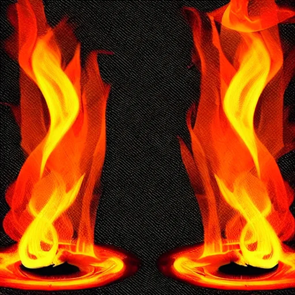 Prompt: Dancing flames. Two totally abstract random flames of mojitos look like they’re dancing with each other, dark background, flames should be abstract, random and not be mirror reflection of each other. Artistic, abstract, random, creative, flames.